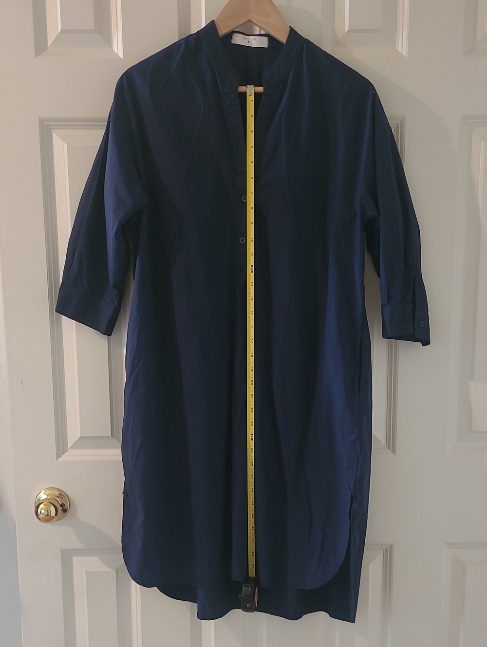 Matilda Navy Button-Front Long Shirt Dress